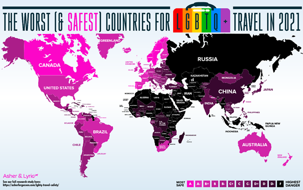 Sicherste Länder der Welt für LGBTQ Reisen